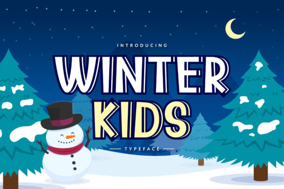 Winter Kids Font for Seasonal Crafting and Handmade Products